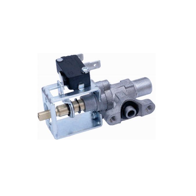 0°Single outlet aluminum valve with switch, for oven/stove