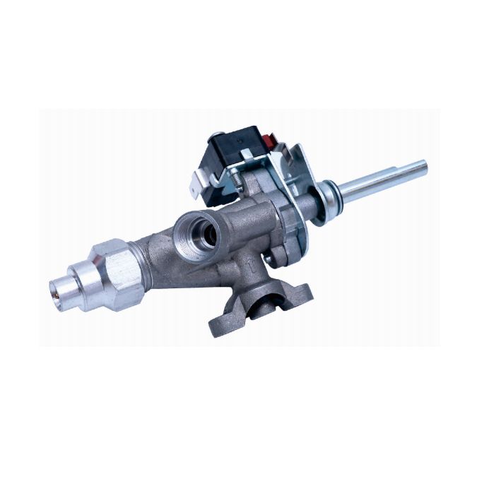 0°Single outlet safty aluminum valve with switch, for oven/stove