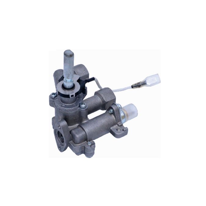 90°Double outlet aluminum valve with bracket and switch, for stove